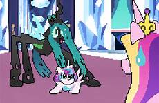 pony gif queen chrysalis mlp little cadance anthro princess stick changeling flurry animated heart 1730 late discussion night party pixel