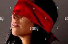 blindfolded woman alamy stock