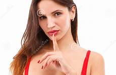 her index girl background lips isolated finger put