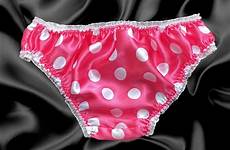 panties pink sissy satin briefs bikini knicker hot polkadot frilly size