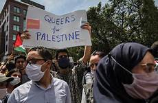 palestine queer palestinian queers liberation protesters protester placard protests