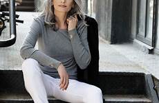 women older 50 hair gray fashion over hairstyles grey beautiful long french woman marian moneymaker old dress poses jeans ladies