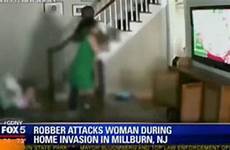 invasion woman brutal camera attack attacked caught violent during daughter being supplied frightening violently screengrab moment source police her