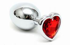 heart plug butt shape silver shaped crystal