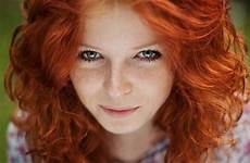 redhead blue eyes face hair freckles women model smiling long