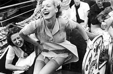 1938 roller coaster young women vintage ride fair southend rollercoaster two enjoying themselves day kurt hutton amusement rides park old