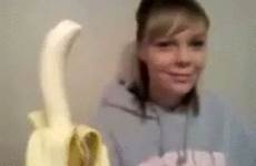banana gif girl swallowing funny gifs likes