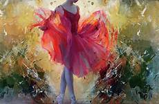 ballerina girl painting dance ballet dancing dancer paintings oil dancers beautiful abstract red girls saved gull fineartamerica