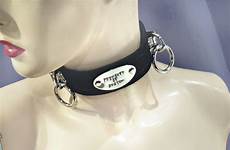 bdsm collar slave engraved custom oval tag lockable rings something request order made just