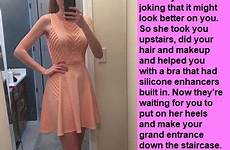 captions husband tg mother dress tumblr her feminized boys girl skirts mini knows bf