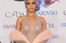 rihanna fashion awards cfda red carpet dress through york naked tits hot award show hawtcelebs outfit thefappening pro