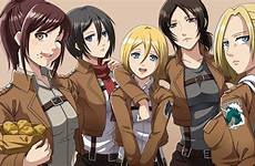 aot female anime characters snk waifus titan attack girls woman army amv