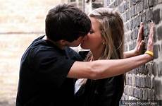 kissing couple cute teen hug kiss wall teenage couples cuddling when girls against first hot why romance lot wondered ever