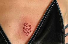 tattoo sternum tattoos heart between small anatomical breasts red band ink girl want saved trendy