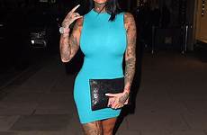 jemma lucy aqua curves sensational blue her london mini dress flaunts attention flaunt showcased command tight sure she saturday while