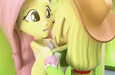 equestria mlp fluttershy applejack strapon yuri 2girls respond