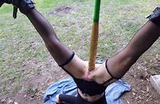 bdsm outdoor pussy pain amateur stockings smutty slave submissive stretched sub baseballbat