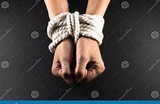 rope hands bondage bound female tied woman white stock prisoner dreamstime