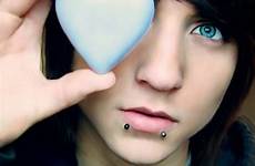 emo boy piercing love heart