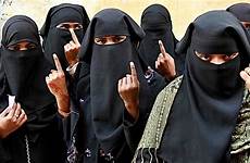 muslim voting women finger give vote
