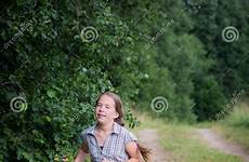 teen forest girl running summer preview