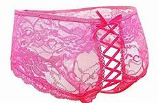panties plus size crotchless underwear women lingerie sheer ouvert crotch knickers mesh open french 6xl xl pink lace femme wholesale