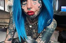 tattoos amber luke her teen girl herself she has body woman face blue inked dragon web ribs before blind piercings