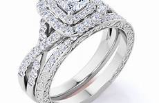 ring halo twisted moissanite pave 18k