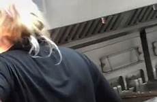 hand her down trousers mcdonald employee filmed back has woman mcdonalds fries french before serving sticking viewers lunch put many
