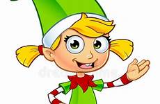 elf girl cartoon cute clipart female character green illustration dressed getdrawings