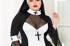 nun cosplay uniform sexy nuns witch masquerade nurse role suit playing costume plus size
