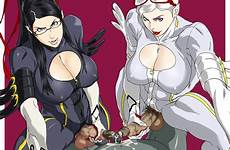 bayonetta futa futanari jeanne gelbooru luscious rule game futapo lipstick touching breasts penises cutout