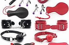 toys bondage sex kit handcuffs set pcs slave games adult sexy bdsm leather couples paddle gag handcuff whip mouth erotic