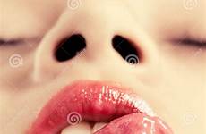lips licking seductively woman beautiful indian stock