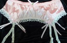 garter sissy belt pink white contact shop satin lace