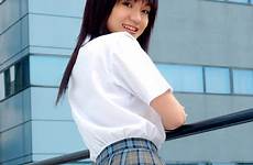 plaid skirt school miho aoyama girl cute so