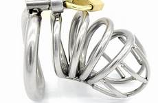 chastity penis cage cock steel device stainless ring male arc lock shaped sex