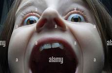 mouth girl open young wide huge surprise expression alamy stock fear