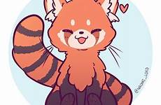 red panda kawaii cute naomi lord animal drawings chibi drawing animals fox doodled still wallpapers little working catching commissions anime