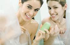 taking women showers two soap young other stock bar handing alamy videos