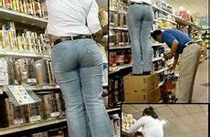 store employee booty hardware woman female tight paint latina candid butt inline customer sexy big
