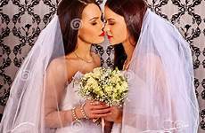 wedding lesbians girl dress kissing bridal two bride preview