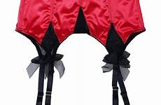 garter belt belts women suspender satin garters high red straps waist stocking classic wide mesh sexy lingerie fishbone bows joint