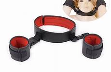 collar sex handcuffs bdsm games adult restraints bondage neck leather set