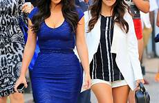 kim kardashian legs khloe sisters kourtney enviable hot off show nairaland sexy blue pencil skirt celebrities white heels fitting outfits