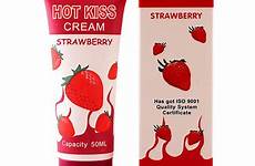 sex strawberry lubricant cream anal lube edible oral body kiss hot vaginal flavor 50ml lubricants fruit oil love painted excite