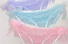 sheer panties ruffled knickers pink ruffle lingerie panty underwear frills blue frilly purple cute nylon through nylons babydoll goth ropa