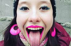 instagram tongue long face closeup facial