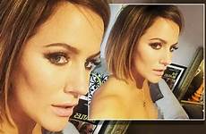 nipple instagram caroline flack selfie oops topless accidentally mirror her flashed flashes accidental slip braless celebrity celeb goes snap cropped