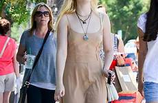 fanning elle dress nude shopping mother maxi school her day teens city dailymail sunday ahead spends teen ordinary wearing coloured